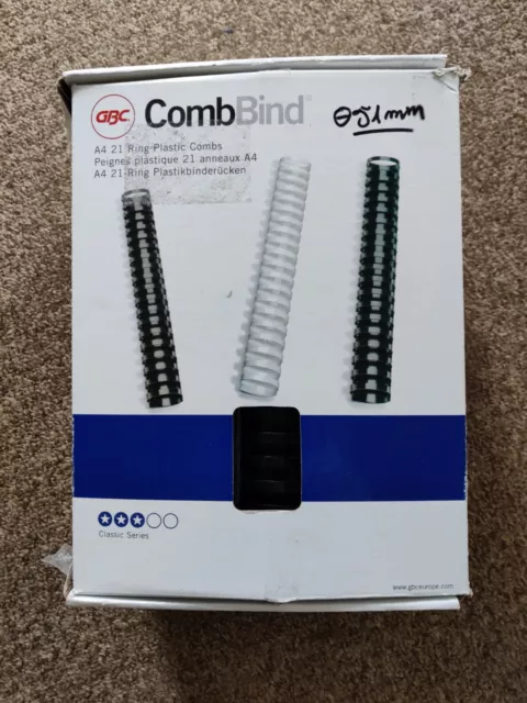 50 x GBC CombBind Binding Combs, 51 mm, 450 Sheet Capacity, A4, Black