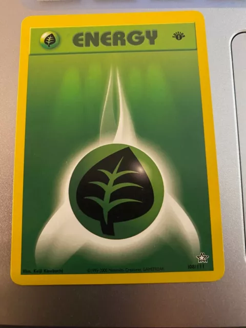 Pokémon TCG Grass Energy Neo Genesis 108 Regular Unlimited Common 1st Edition