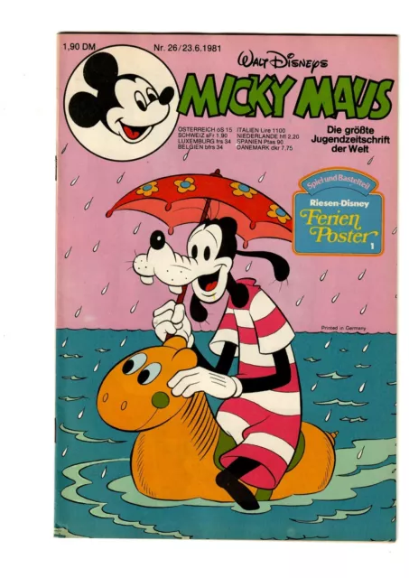 Micky Maus Heft Nr. 26/1981 vom 23. Juni 1981 Zustand 2 mit Extra
