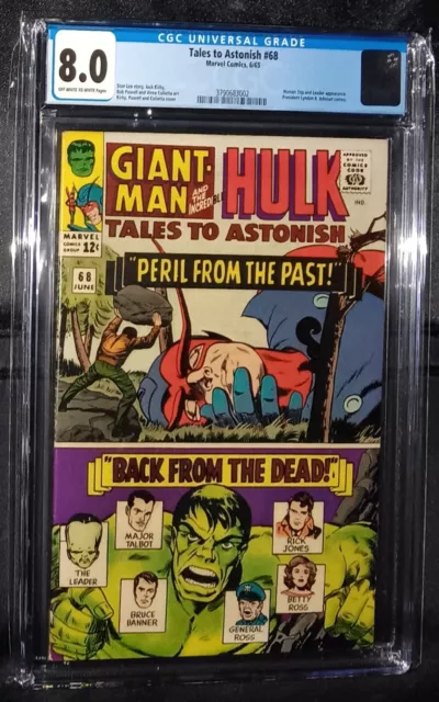 Tales To Astonish #68 Cgc 8.0 (1965) Giant-Man, Hulk, Leader! Lee/Kirby Classic!