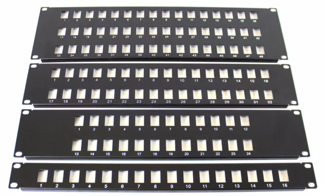 32 Port 19" Rack Mount Keystone Frame Panel for Data Cabinets, Patch Connections