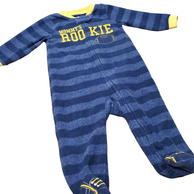 Carters Baby Boys Pajamas Size 3-6 Months Footie Sleepwear Football