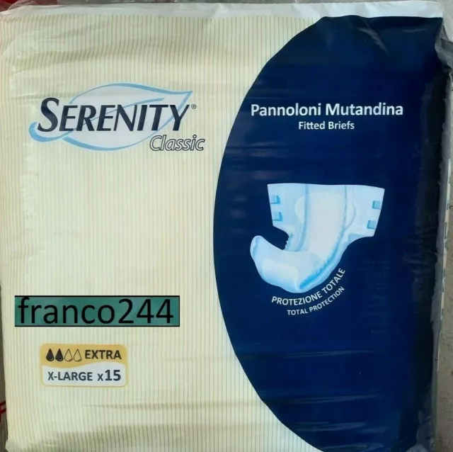 15 Pannoloni a Mutandina Serenity classic extra taglia XL per incontinenza