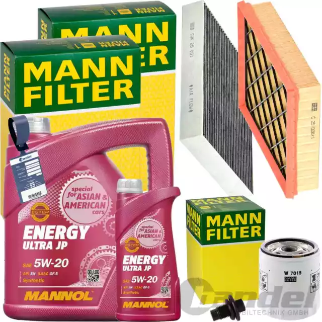 MANN INSPEKTIONSPAKET+5L MANNOL 5W-20 ÖL passend für FORD MONDEO V 2.0 ECOBOOST