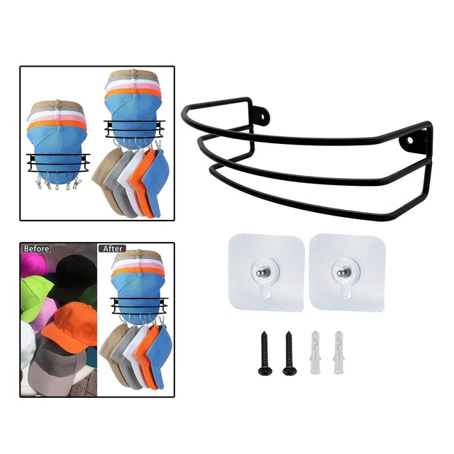 Porte-Chapeau Mural Pliable T TAKONE - Organisateur Casquettes 14 Poches Feutre Gris