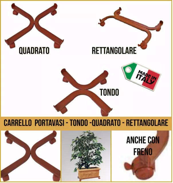 Sottovaso Con Ruote In Metallo Carrello Vaso Portavaso Spostamento Vasi Piante
