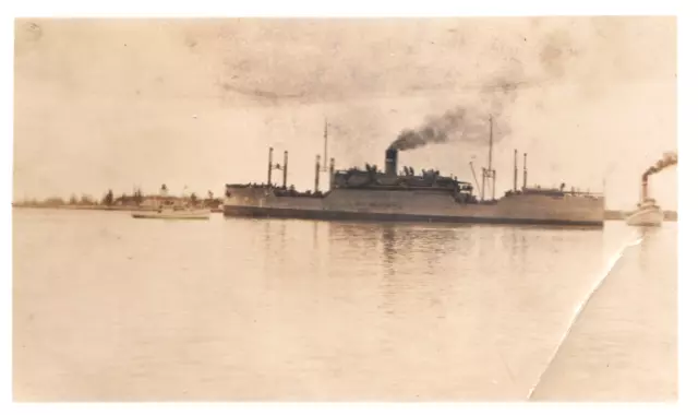 Vintage Photograph US Army Transport Ship c. 1925