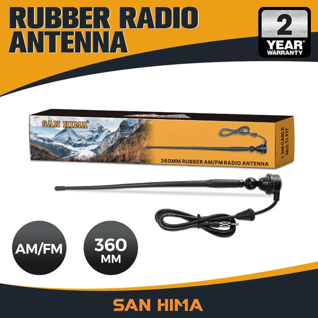 UHF RADIO ANTENNA Black Rubber Duck AM/FM With Cable Suits 4X4 Car ...