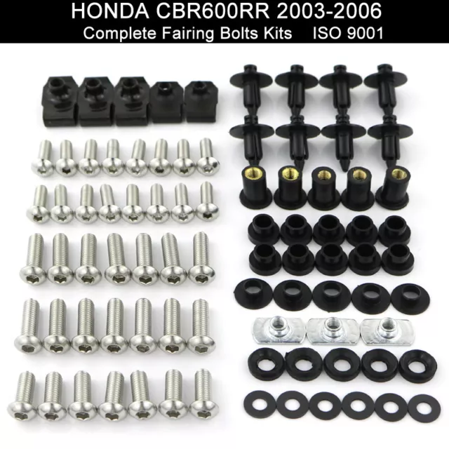 Complete Fairing Bolt Kit Body Screws Fasteners Fit For Honda CBR600RR 03-06