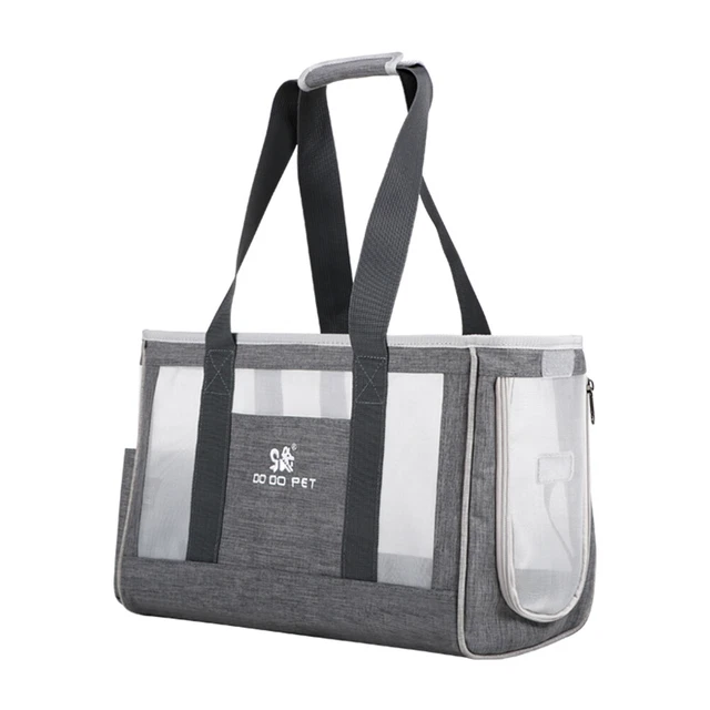 Small Pet Travel Carrying Bag Waterproof Foldable Cat Dog Carrier (Grey L) FS2#