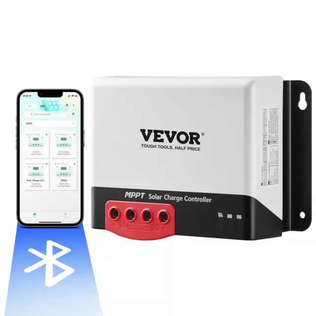 VEVOR Controlador de Carga Solar MPPT Regulador de Panel Automático 40A 12V/24V