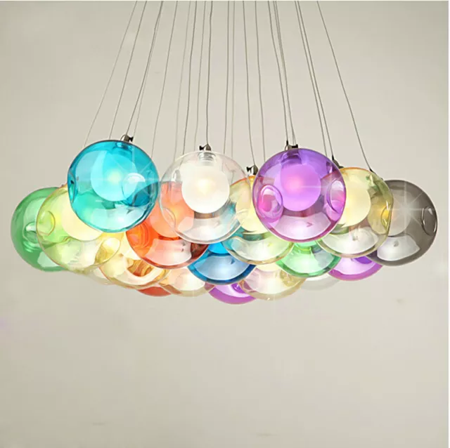 Colorful Bubble Glass Pendant Light G4 LED Chandelier Ceiling Lamp Fixtures