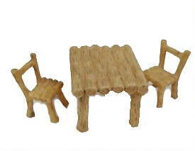 Miniature Dollhouse Fairy Garden Mini Wood Table And Chairs - Buy 3 Save $6