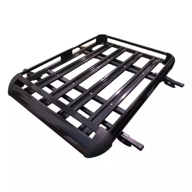 Elora Car Roof Rack Basket Luggage Carrier Vehicle Cargo Rails 140x100cm Black