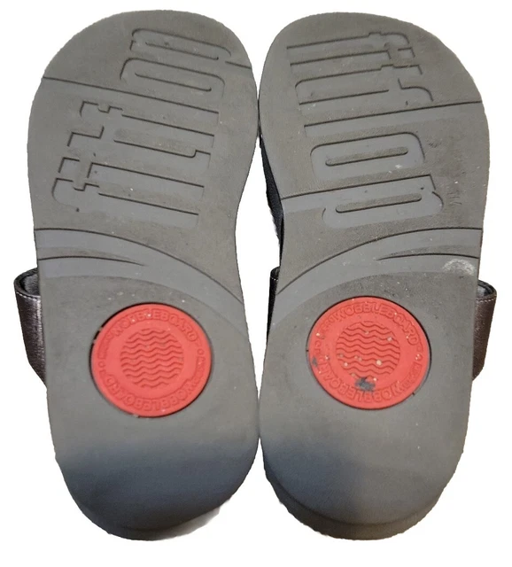 FitFlop LULU Crystal Womens Sparkle Crystal Gray Pewter Slip On Sandals Size 5 3