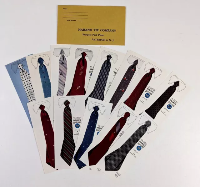 1960s Haband Tie Company Blue Chip Vintage Sales Sample Cut Out Lot Envelope #1