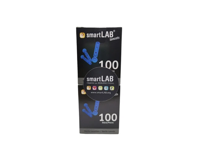 smartLAB Lancet Scatola Con 200 Lancette IN Due Boxe Glicemia Lancette 28G S