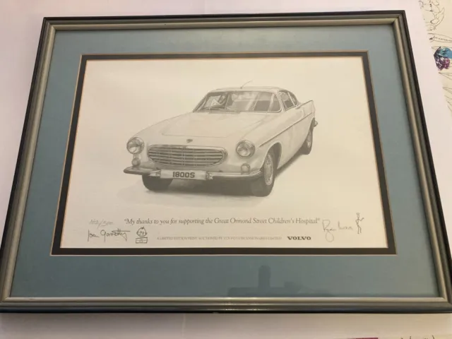 limited edition print of volvo 1800s signed by roger moore