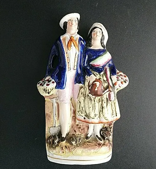 Antique Staffordshire Figurine English Victorian Figure couple 22cm tall