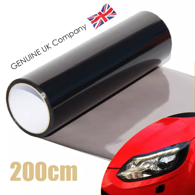 30 x 200cm Light Smoke Headlight Tint Film Car Tail Lights Vinyl Black