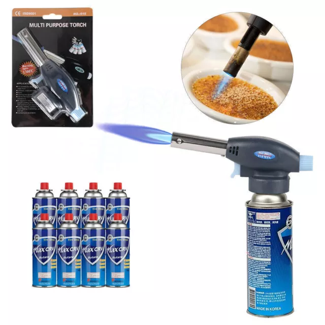 Butane Gas Blow Torch Burner Welding Auto Ignition Soldering BBQ Flame Thrower