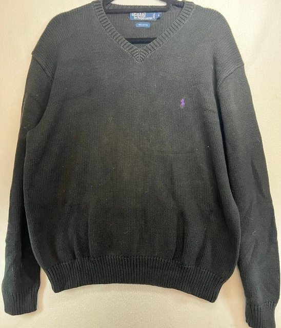 VTG Polo Ralph Lauren Mens V-Neck Pullover Sweater Size L