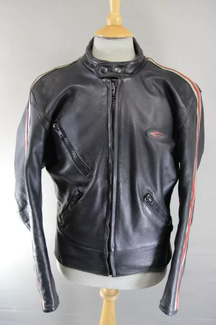 British Made Riossi Racing Cafe Racer Leather Biker Jacket: 40-42 Inch Chest