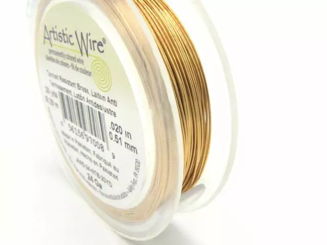 Artistic Wire 24Gauge Tarnish Resistant Brass 20yd 0.51 mm Jewellery Making Tool