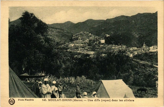 CPA AK MOULAY IDRISS - A diffa in olive trees MOROCCO (669126)