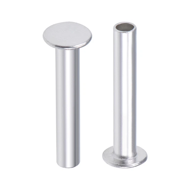 50 pz M5 x 30mm alluminio testa piatta rivetti Semi-Tubolare tono argento