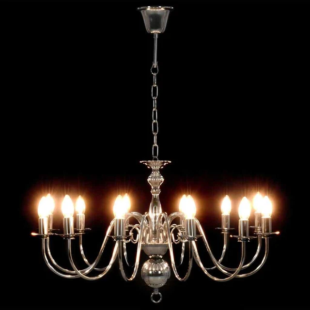 Flemish Chandelier 12 Arm Branch Antique Vintage Metal Ceiling Light Fitting