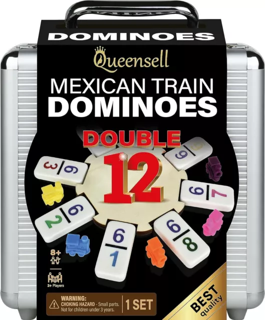Mexican Train Dominoes Set with Numbers - Double 12 Dominoes Set for Adults