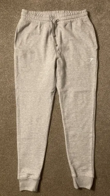 GYMSHARK MENS CREST Joggers Light Grey Marl Size Small New in Bag