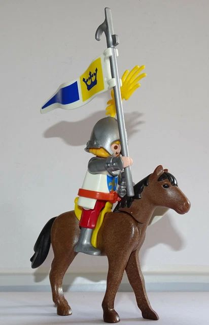 Figurines Papo - Chevalier Et Cheval Blanc Fleur De Lys - Collection Médiévale Fantastique - Lot De 2