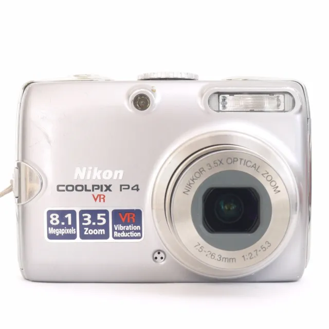 Nikon COOLPIX P4 8.1MP Digital Camera - Silver