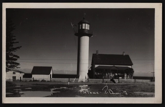 PHARE MATANE LIGHTHOUSE Gaspé Quebec  c. 1950 RPPC unposted