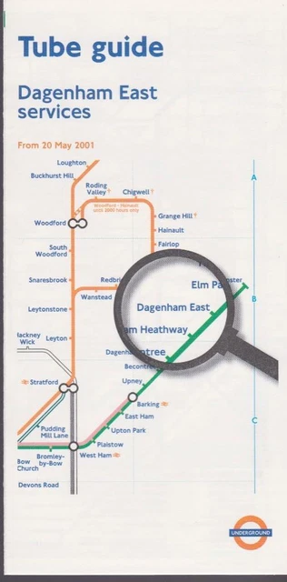 DAGENHAM EAST LONDON Underground Tube Map MAY 2001 £3.00 - PicClick UK