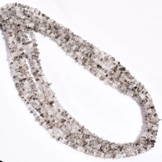 Natural Herkimer Diamond Gemstone Fancy Uncut Beads 4X3 6X4mm Strand 17" EUC-269