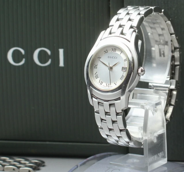 VINTAGE EXC 5 BOX GUCCI 5500L Silver Dial Quartz Women s Watch From JAPAN 169.74 PicClick UK