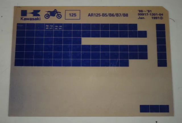 Microfiche Spare Parts Catalog Kawasaki AR125 B5/B6/B7/B8 Model 1988-91 Stand