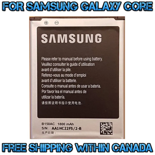 New OEM Battery Model B150AE 1800 mAh Samsung Galaxy Core Duos i8260 i8262 G350