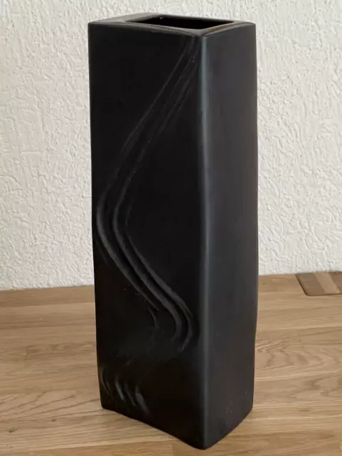 Sehr große Rosenthal Vase Martin Freyer schwarz noire 35 cm Studio Line