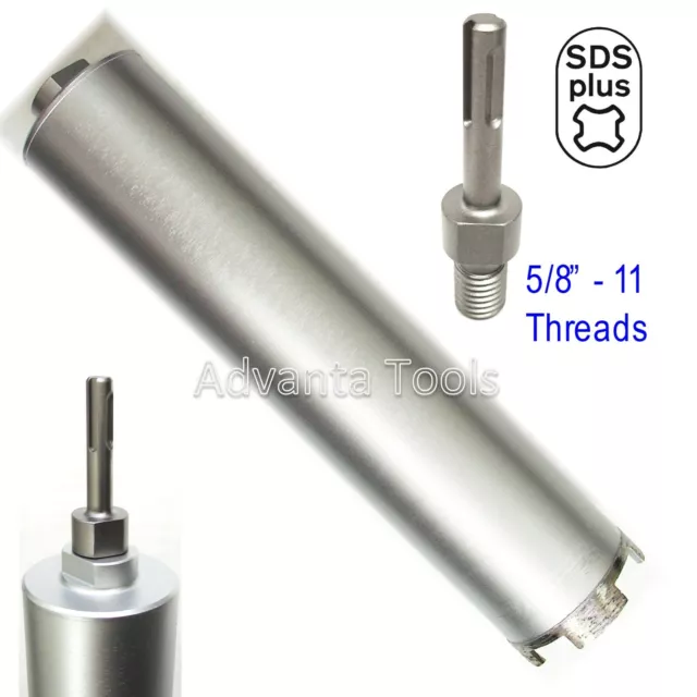 Combo: 2-3/4” Dry Diamond Core Drill Bit for Hard Concrete with SDS Plus Adapter