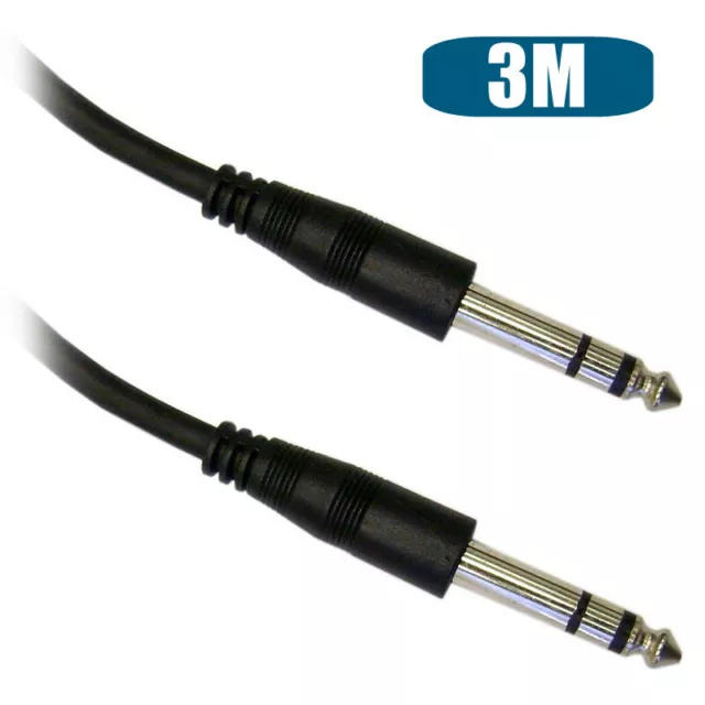 3 Meter 6.35mm Male to Male Stereo Audio Cable (AS02) Microphone Amplifier