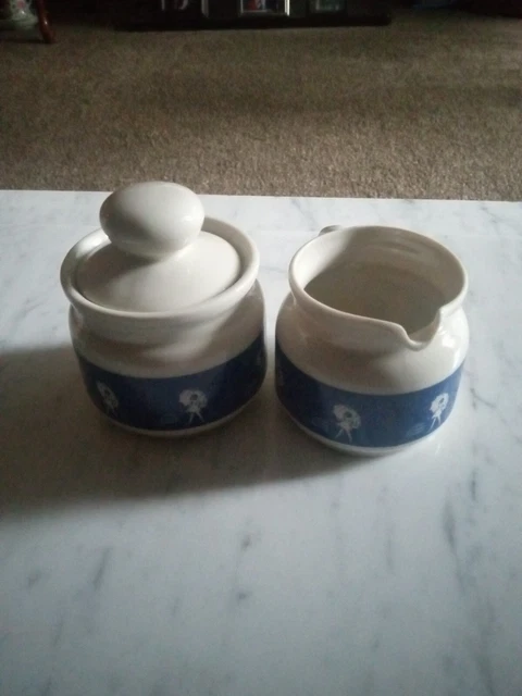 Crema y tazón de azúcar Morton Salts (cuando llueve) con tapa