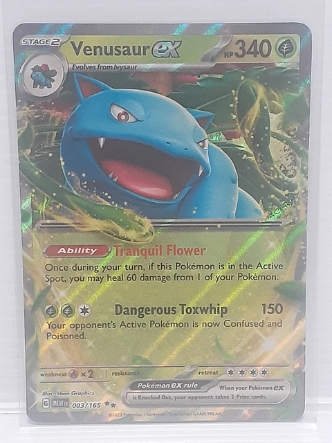 POKÉMON TCG VENUSAUR ex Scarlet & Violet - 151 003/165 Holo Double