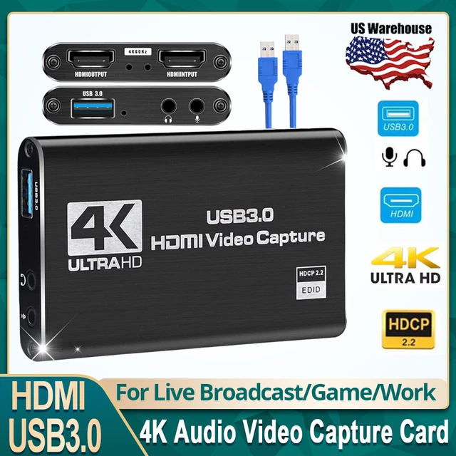 4K Audio Video Capture Card USB 3.0 HDMI Video Capture Device Full HD US Ship