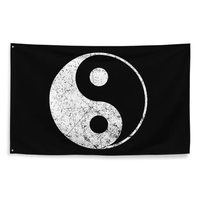 YIN YANG Flag 35x56 Garage Dojo Decor Buddhist Chinese Tang Soo Do Marial Arts