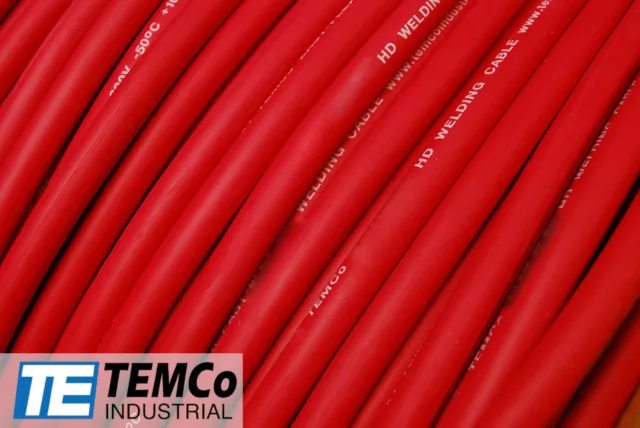 WELDING CABLE 1/0 RED 10' FT BATTERY LEADS USA NEW Gauge Copper AWG Solar