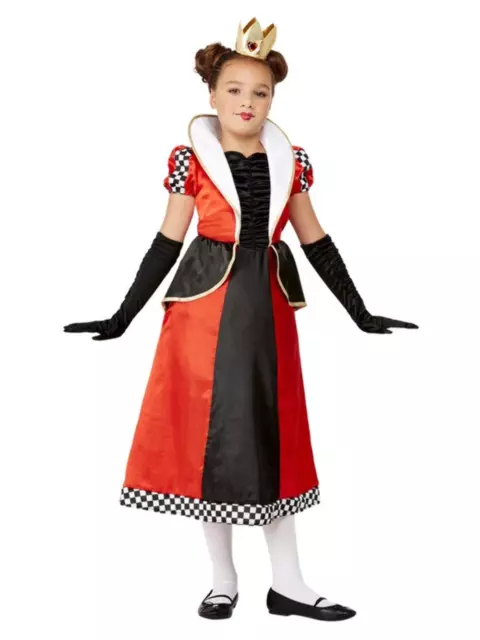 10-16yrs Teen Queen Of Hearts Fancy Dress Costume Alice Book Week Kids  Girls